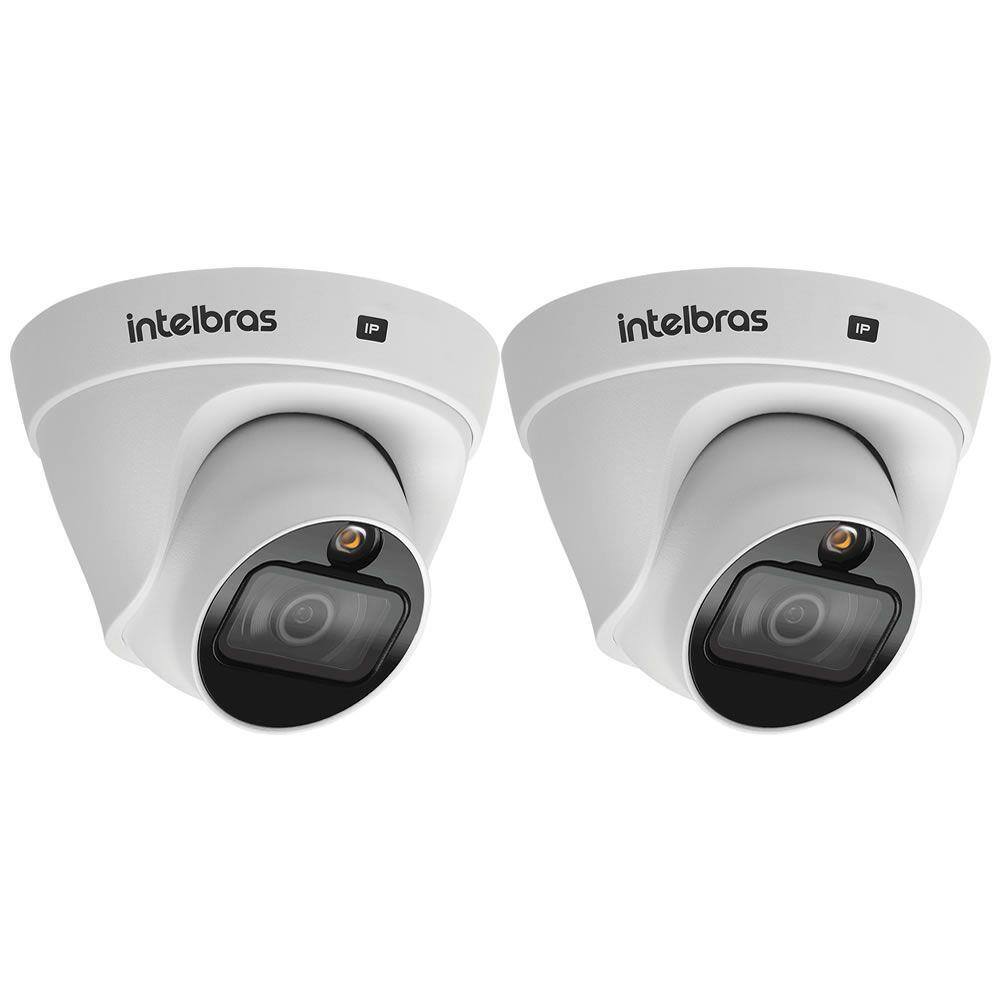 Kit 2 Câmera IP 2 Megapixels 2.8mm 20m PoE VIP 1220 D FULL COLOR Intelbras