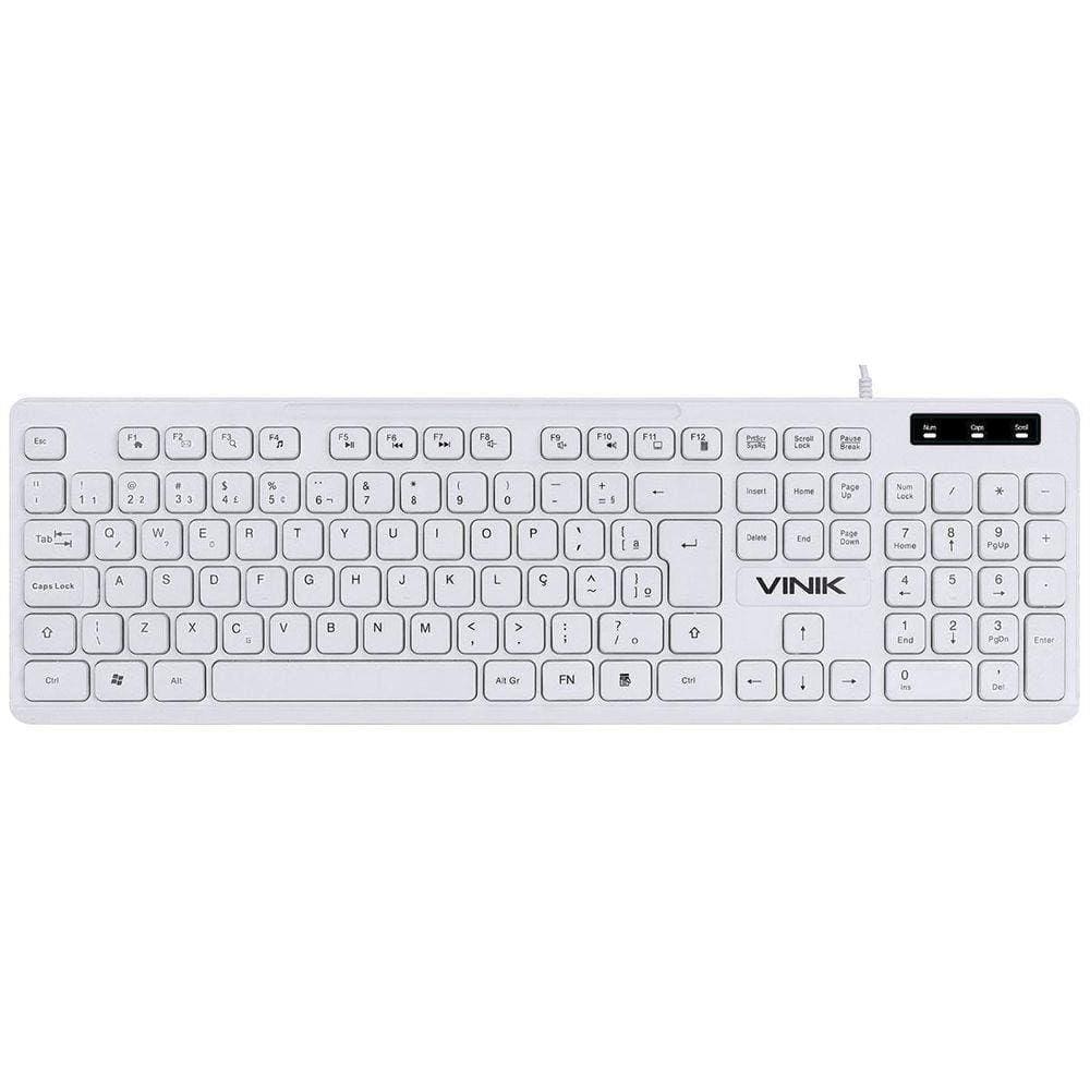 Teclado Chocolate Branco Slim Multimidia 1.8 Metros Usb - T