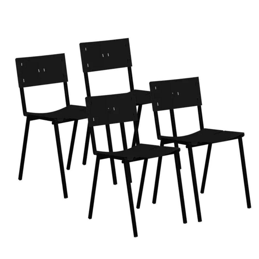 Cadeira ISO Empilhavel Com 4 Unidades