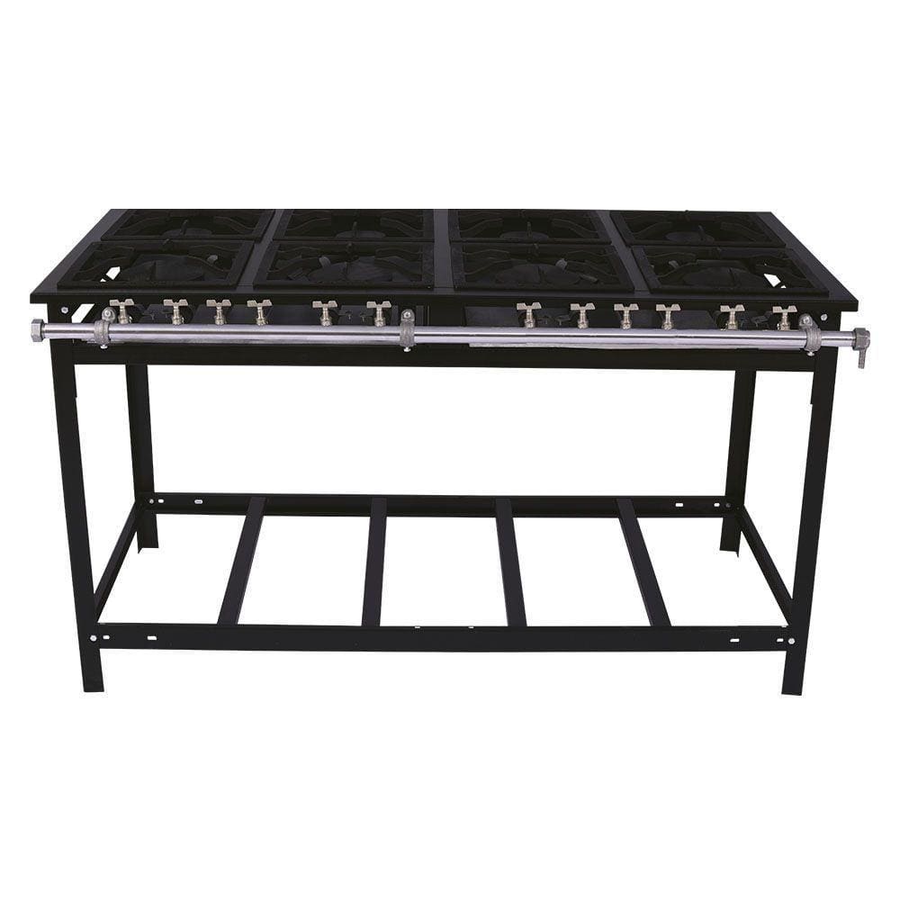 Fogão Industrial Venâncio 8 Bocas 4 Duplas a Gás Baixa Pressão Espera para Forno E8D4E