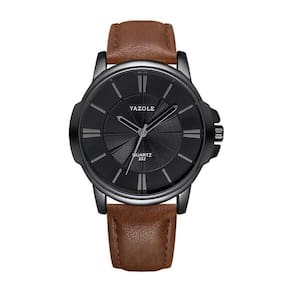 Relógio Masculino Yazole 332 Total Black Pulseira Marrom