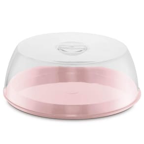 Queijeira Porta Queijo Frios Tampa Acrílico Transparente Uz Rosa Quartzo