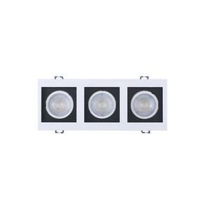 Spot de Led Recuado Taschibra Frame 3xMR16 Quadradro 15W Bivolt 6500K Luz Branca