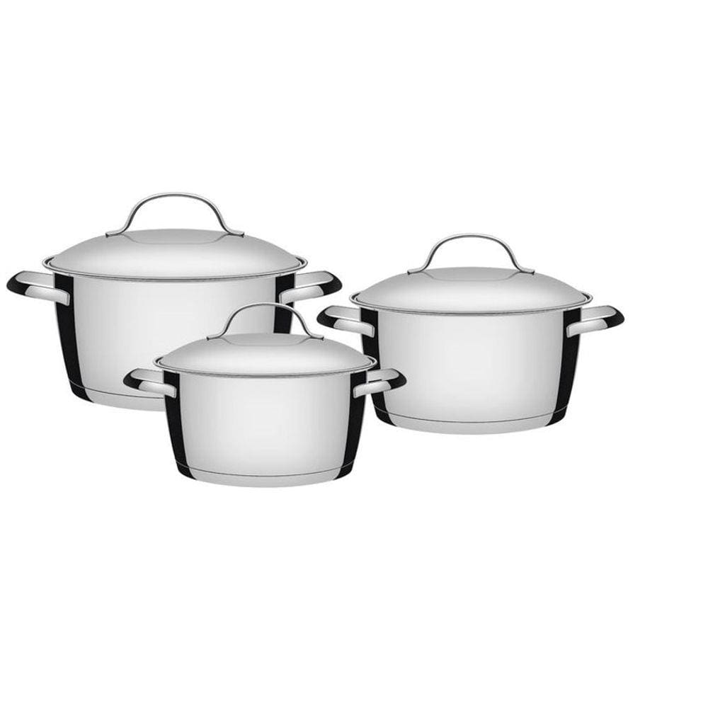 Jogo De Panelas Allegra 3 Peças Inox Tramontina 65660/220