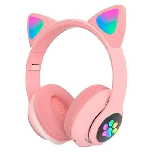 Headset Orelha De Gatinho Fone De Ouvido (Rosa) B2W