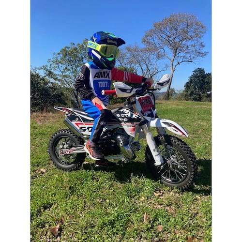 Conjunto Infantil Prime Amx Azul Branco Moto Motocross Trilha, Equipamentos, peças e acessórios para você e sua moto