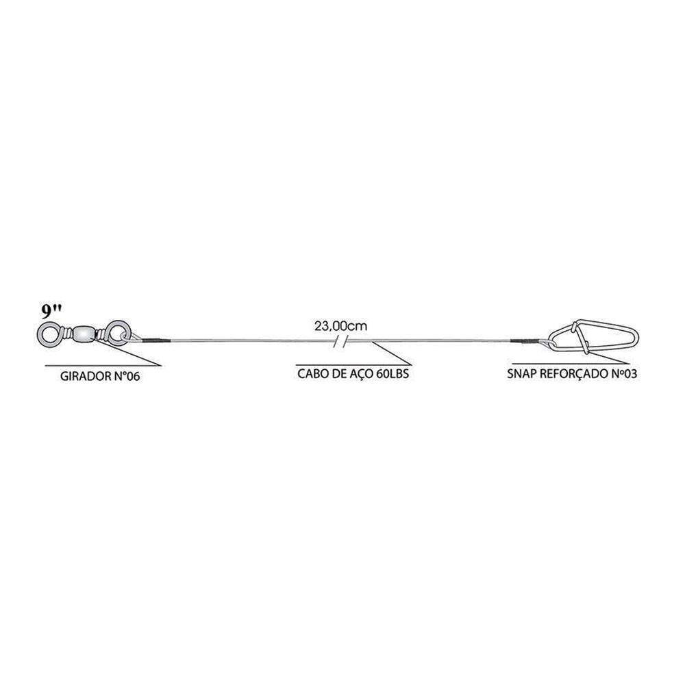 Chicote Leader Castor Encastoado Empate N. 9 Marine Sports Black 30un
