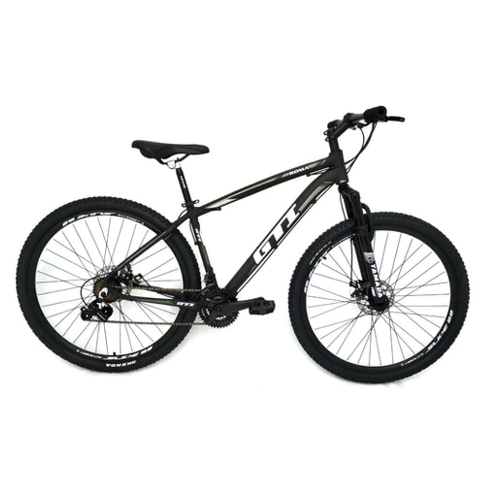 Bicicleta GTI Roma Aro 29 Quadro 17 Alumínio preto/cinza 21V . Trocador Yamada