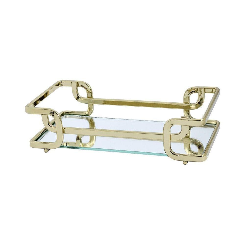 Bandeja Hara Luana Dourada 30X40 Cm