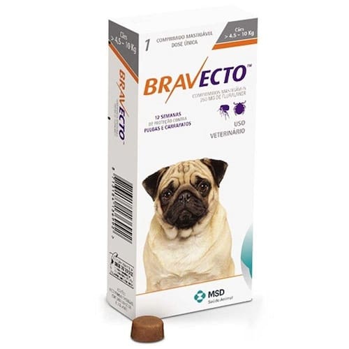 Antipulgas Bravecto Cães 4,5 A 10Kg Mastigável Dose Única