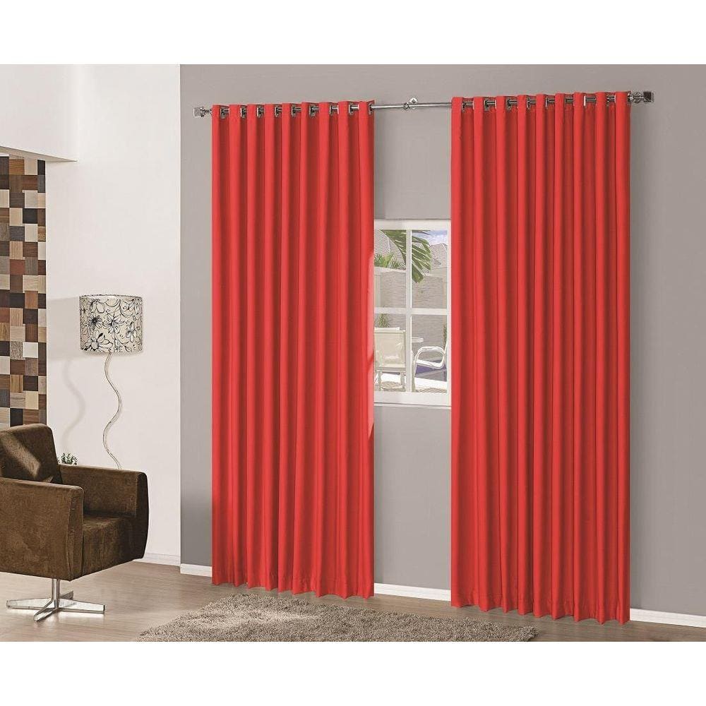 Cortina Blackout Em Tecido 4,00X2,80 Corta Luz Vermelho