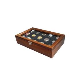 Caixa/Estojo para 15 Relógios - Tabaco flocado de Preto