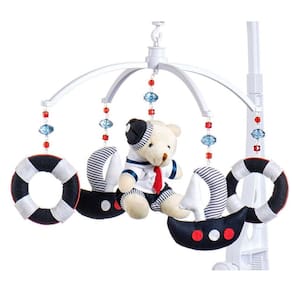Móbile para berço musical e giratório Urso Marinheiro