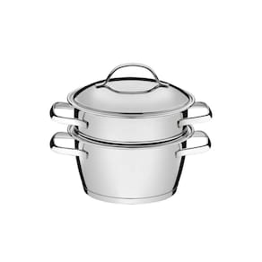 Cuscuzeira aço inox com fundo triplo 2 pç Tramontina