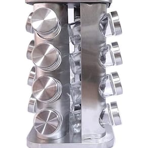Porta Condimentos Rotativo Quadrado 16 Peças Inox