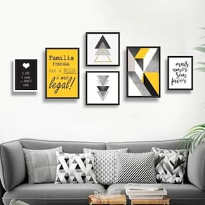 Conjunto Kit 6 Quadros Decorativos Família É Tudo Igual