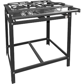 Fogão Industrial 2 Bocas Baixa Pressão 2 Qs 30x30 Perfil 5 Aço Mr Fogoes