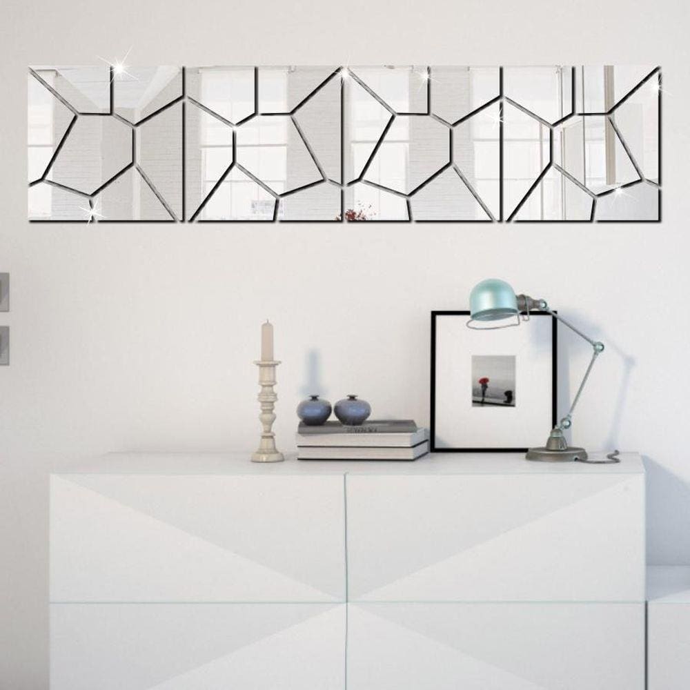 Espelho Decorativo Geométrico Em Acrílico Sala Quarto