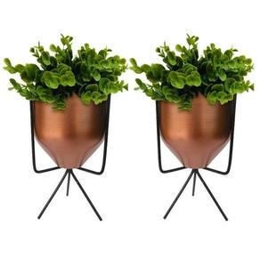Kit 2 Vasos Decorativo Geométrico Suculenta Cactos Rose