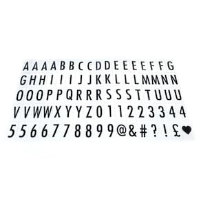 85 Letras Finas Pretas para Luminária Letreiro de Cinema