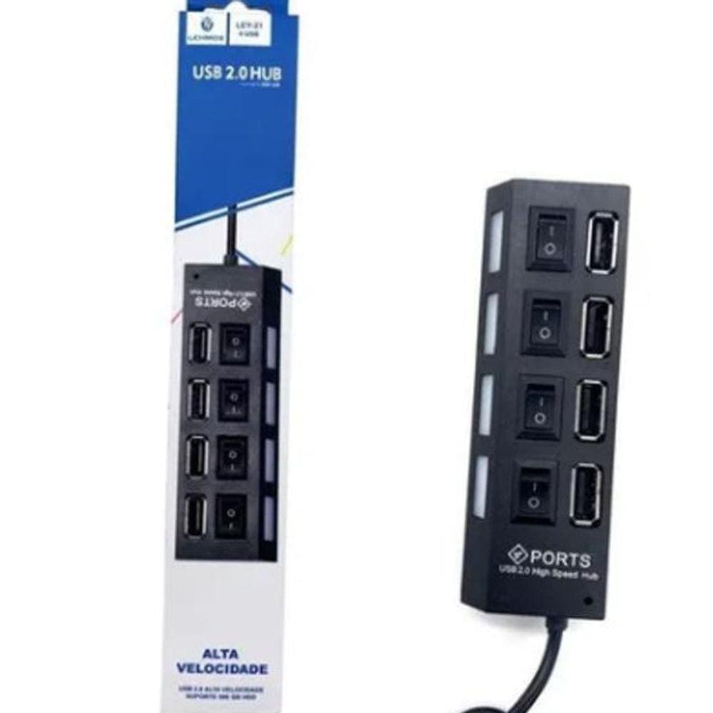 Hub Usb 4 Portas 3.0 Lehmox Preto - Ley-200