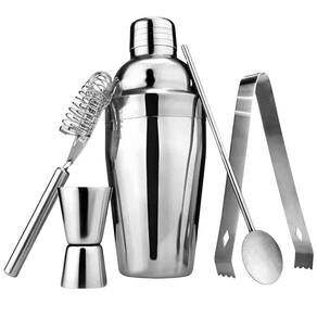 Coqueteleira Profissional Aço Inox 550Ml Completa 5 Peças