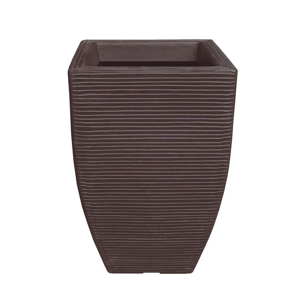 Vaso De Planta Trapézio Decorativo Polietileno 60X38Cm Café