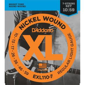 Encordoamento Guitarra De 7 Cordas 010 Daddario EXL110-7