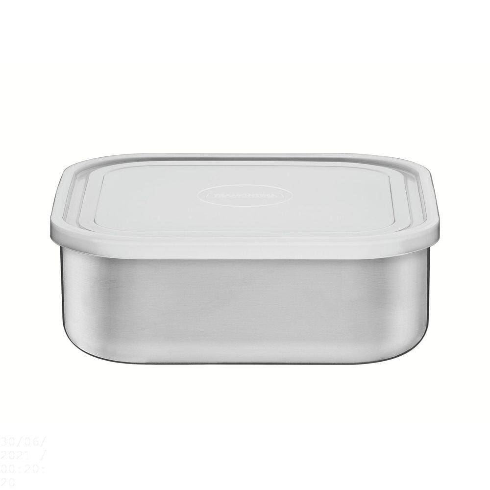 Pote Tramontina Freezinox em Aço Inox Quadrado com Tampa Plástica 23 cm 3,6 L Tramontina