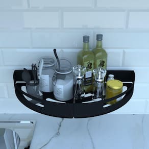 Porta Temperos e Condimentos de Parede Preto Fosco Multiuso