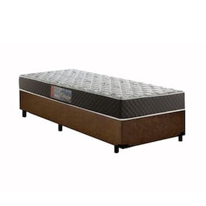 Cama Box Solteiro Colchão Mola Bonnel Premium + Box Suede 60x88x188 Cor:Marrom