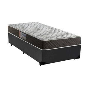 Cama Box Solteiro Colchão Mola Bonnel Premium + Box Sintético 60x88x188 Cor:Cinza