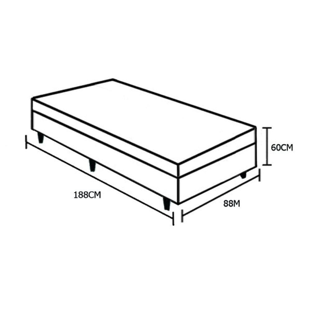 Cama Box Solteiro Colchão Mola Bonnel Premium + Box Suede 60x88x188 Cor:Marrom