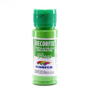 Tinta Acrílica Decorfix Fosca Corfix 60ml Cor Verde Folha 334