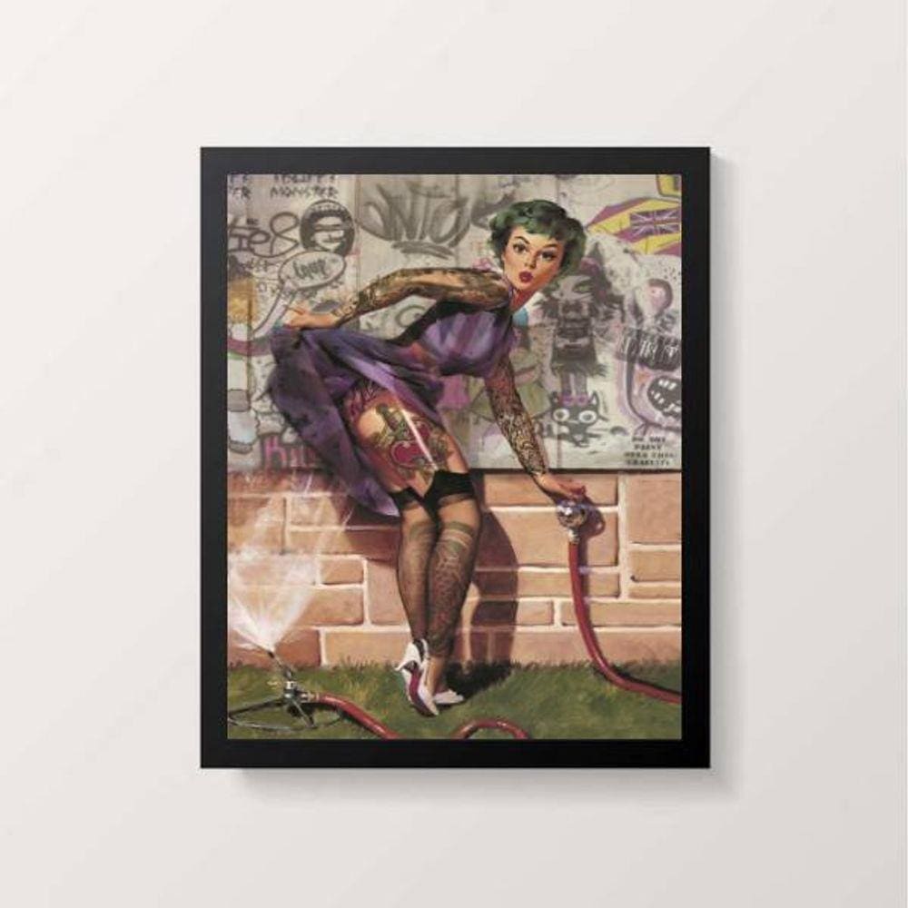 Quadro Decorativo Pin Up Tatuada