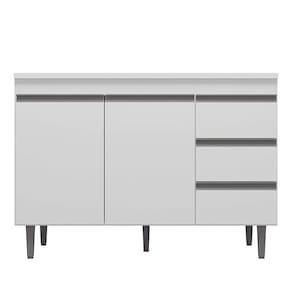 Balcão de Cozinha Andréia com Tampo 100 cm Branco - AJL