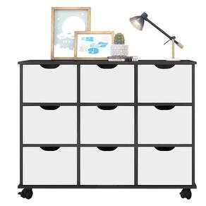 Nicho Organizador 9 Gavetas Preto Branco - Qmovi