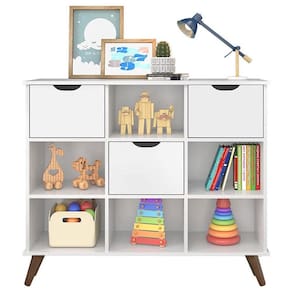 Nicho Organizador Retrô 3 Gavetas Branco - Qmovi