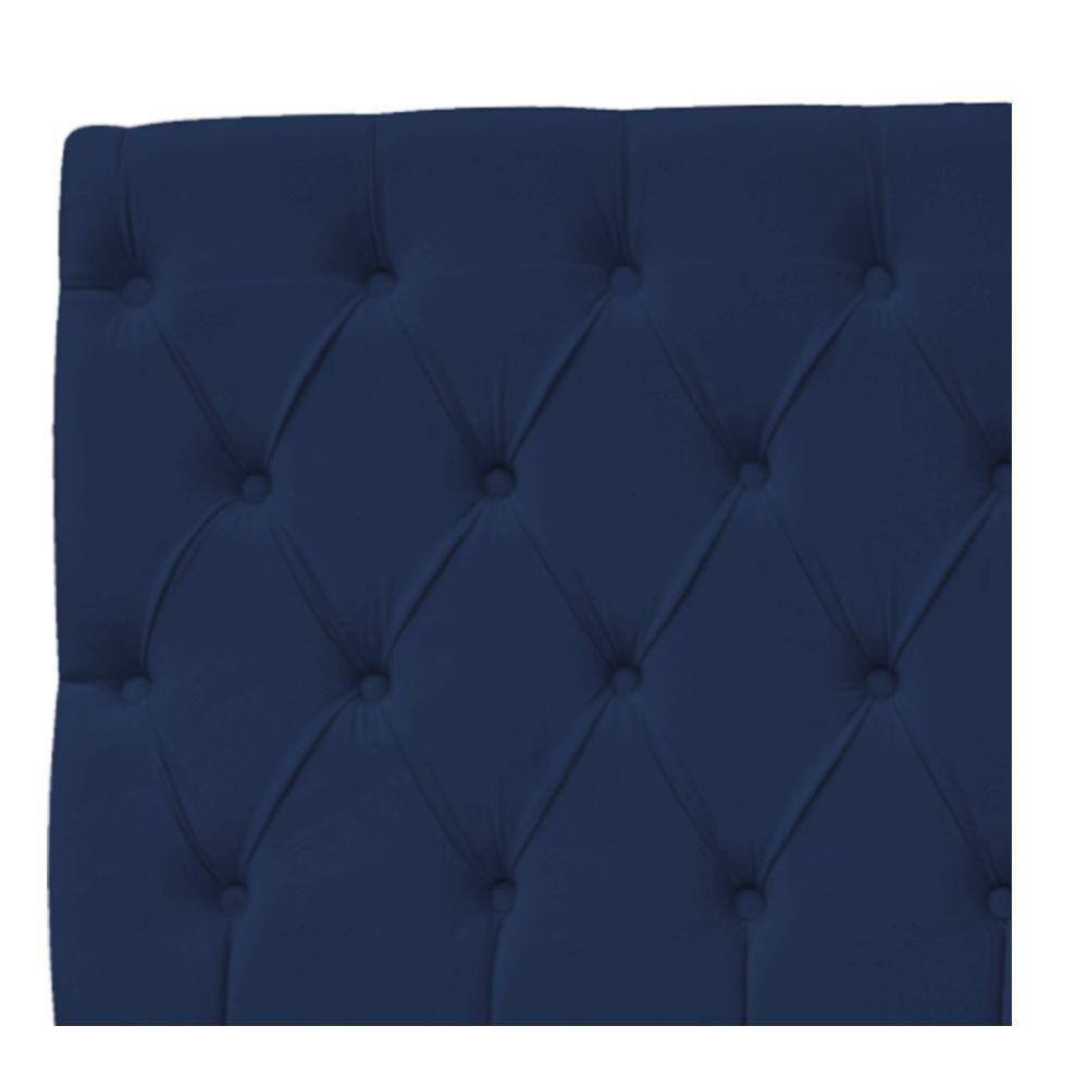 Cabeceira Estofada Liverpool 90cm Solteiro Azul Marinho