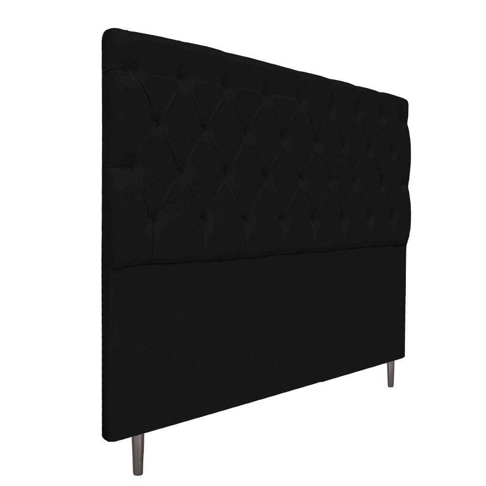 Cabeceira Estofada Liverpool 195cm King Size Preto