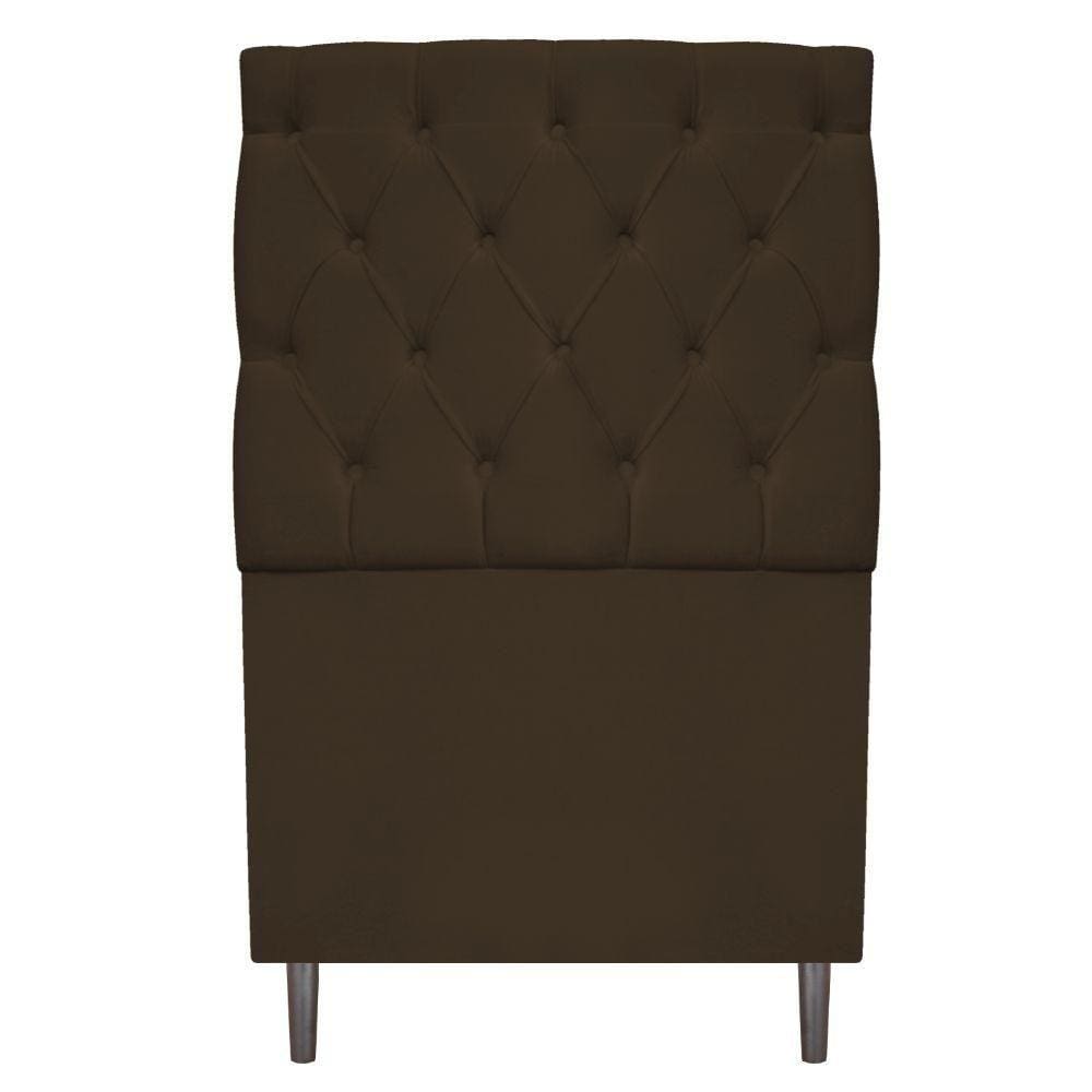 Cabeceira Estofada Liverpool 90cm Solteiro Marrom