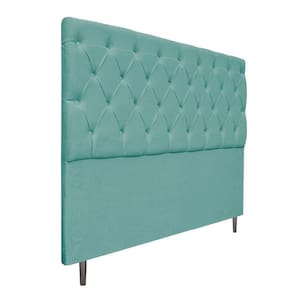Cabeceira Estofada Liverpool 160cm Queen Size Azul Tiffany