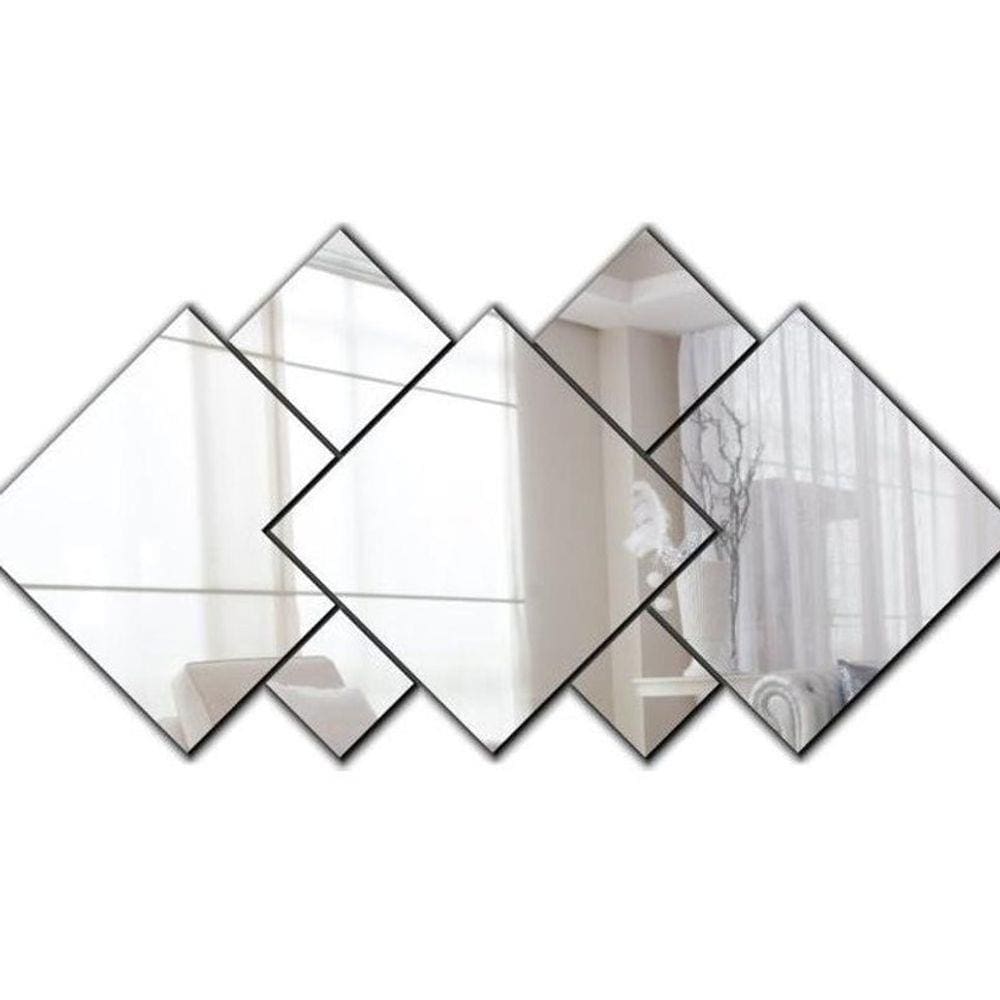 Espelho Decorativo Em Acrílico 7 Peças Quarto Sala 100X55 Cm