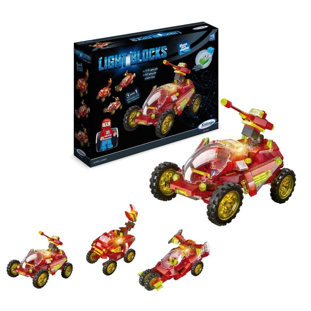 Blocos de Montar Light Blocks Super Carro 3x1 - 178 peças