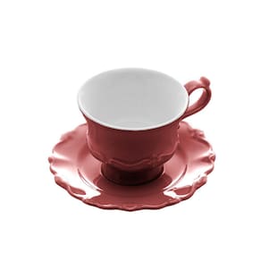 Cj.6 Xícaras Chá de Porcelana c/Pires Fancy Rose 200ml