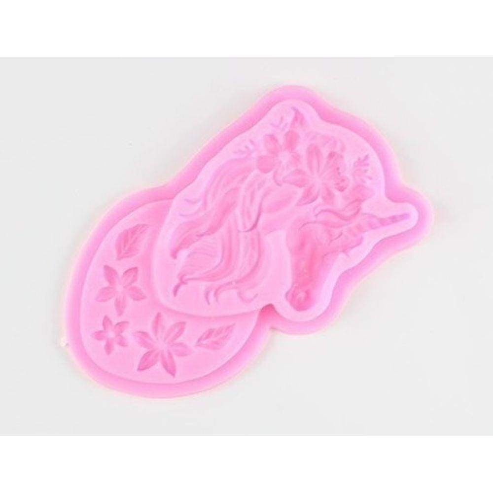 Molde De Silicone Unicornio Cavalo Flores
