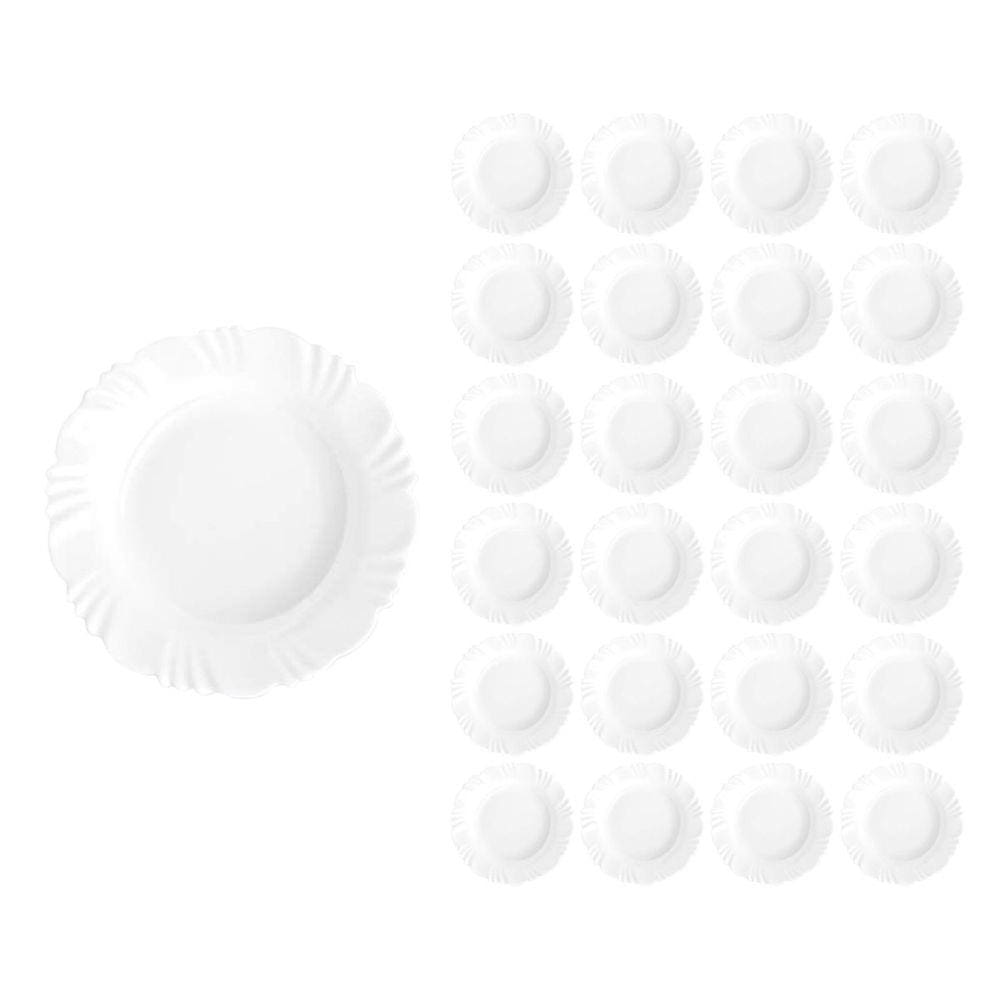 24 Pratos Sobremesa 19cm Redondos Menu Branco Luxo Duralex
