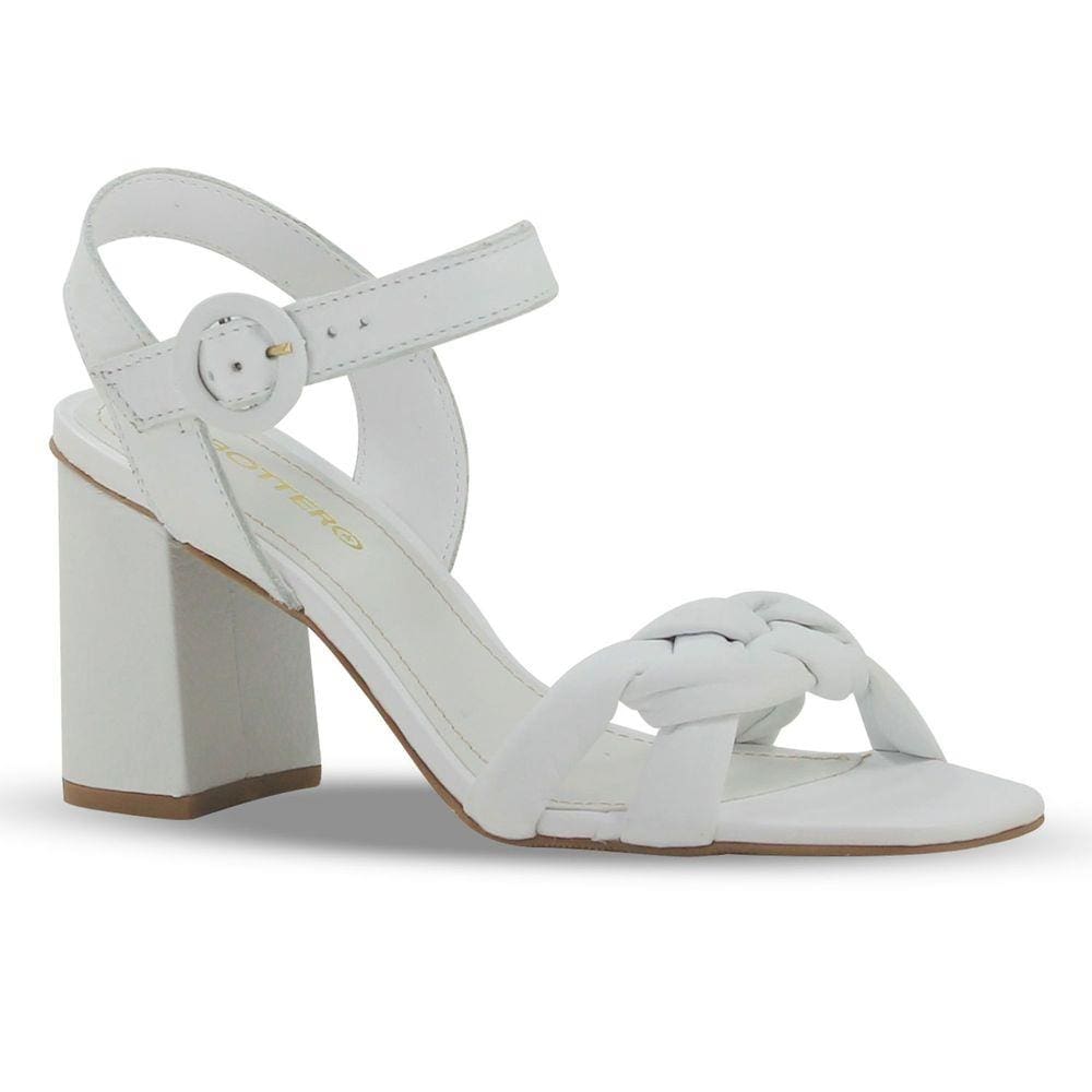 Sandália Bottero Feminina 330402 Couro Burnish Branco