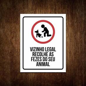 Kit 10 Placas Recolha Coco Fezes Cachorro Vizinho Legal