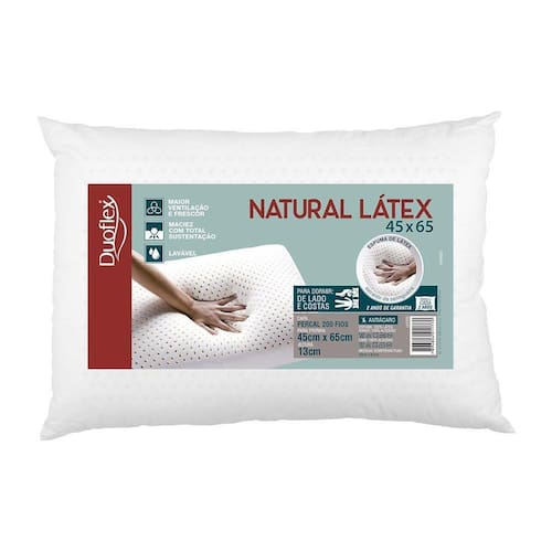 Travesseiro Natural Latex 45X65X13 Duoflex Menor preço em Travesseiro Natural Latex 45X65X13 Duoflex